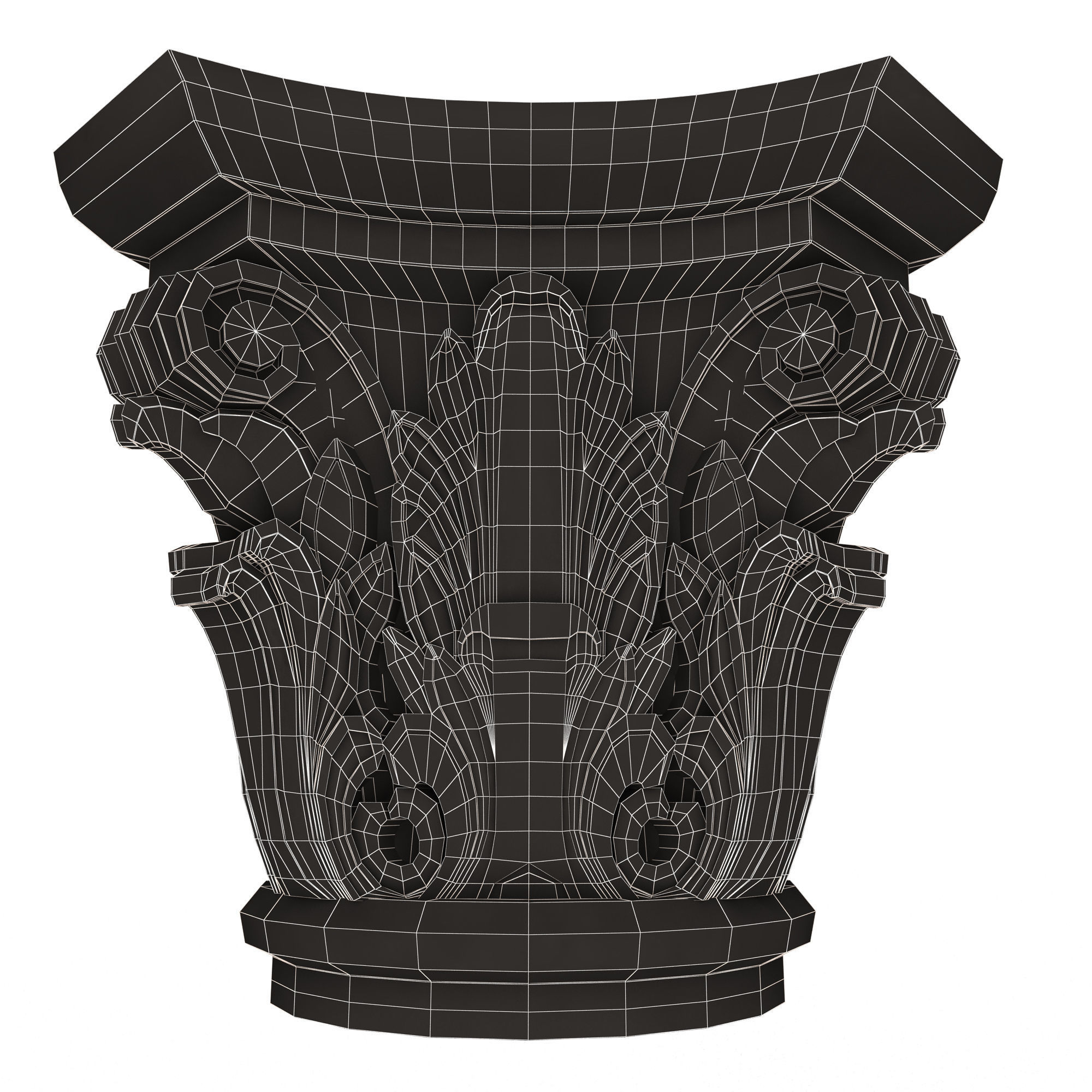 Carved Capital 0202 Low-poly 3D model_16