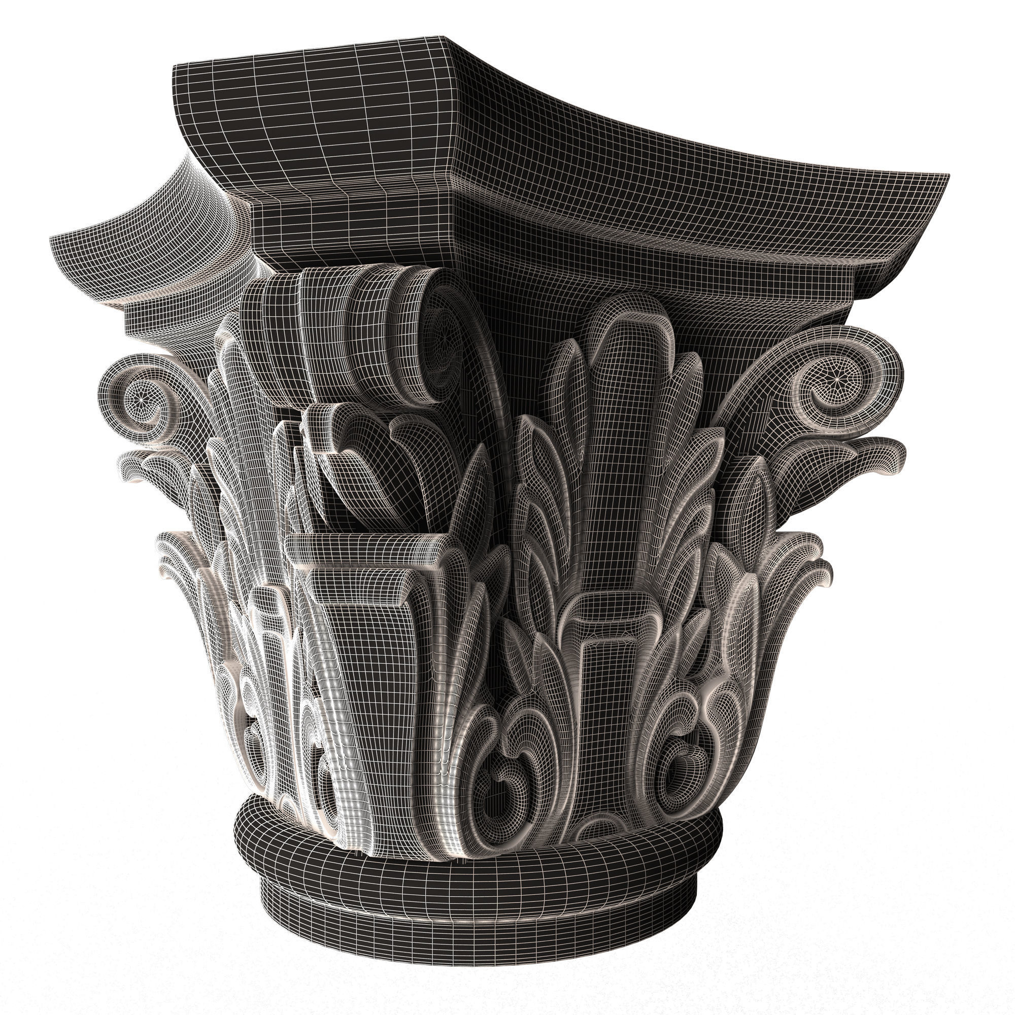 Carved Capital 0202 Low-poly 3D model_8