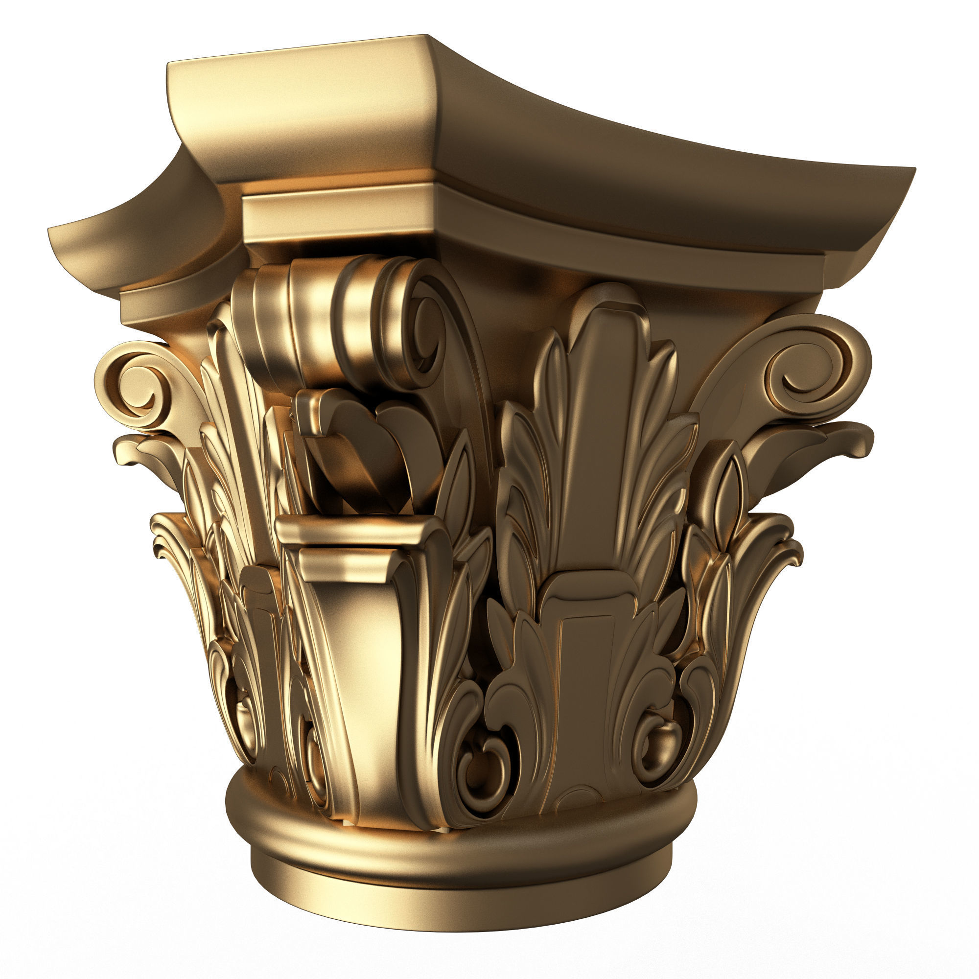 Carved Capital 0202 Low-poly 3D model_2