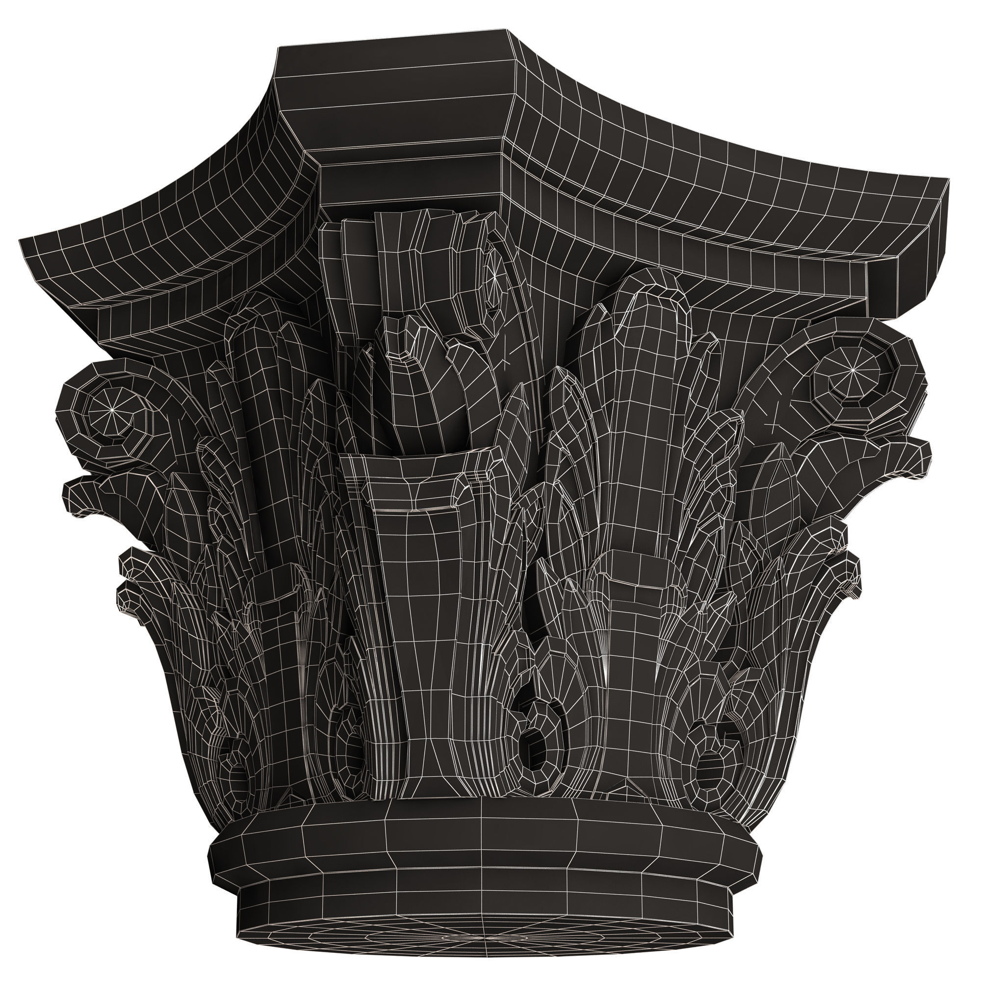 Carved Capital 0202 Low-poly 3D model_12