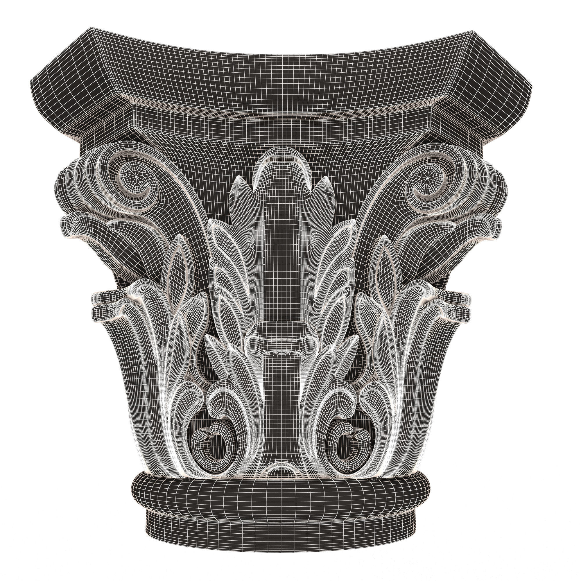 Carved Capital 0202 Low-poly 3D model_10