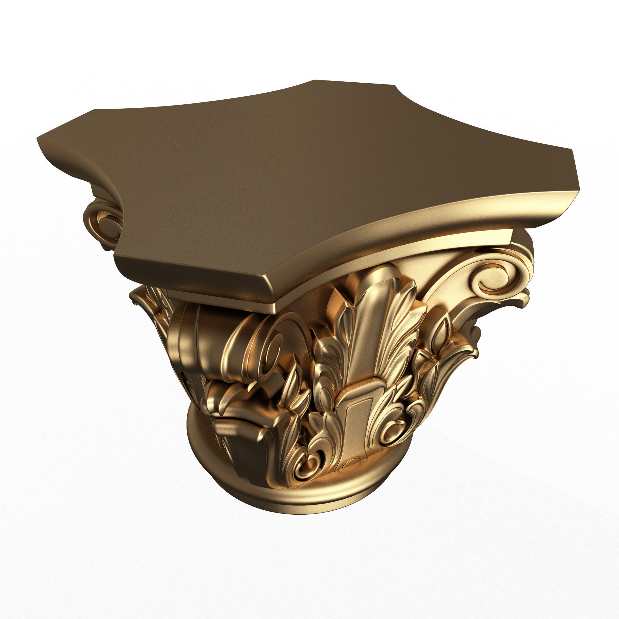 Carved Capital 0202 Low-poly 3D model_1