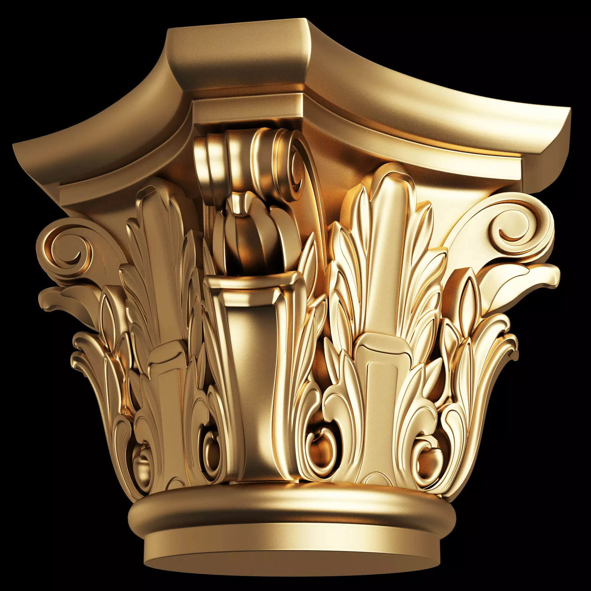 Carved Capital 0202 Low-poly 3D model_0