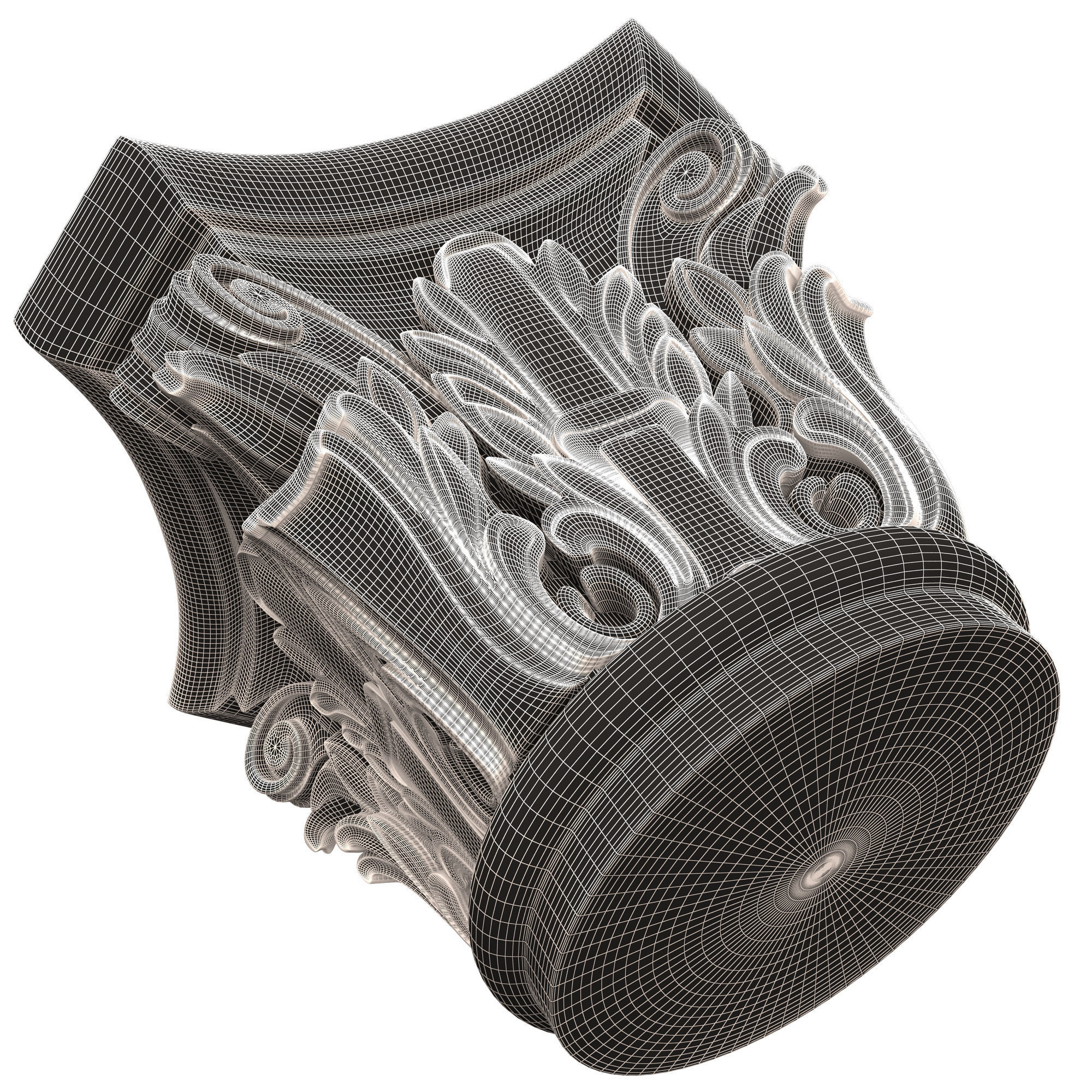 Carved Capital 0202 Low-poly 3D model_11