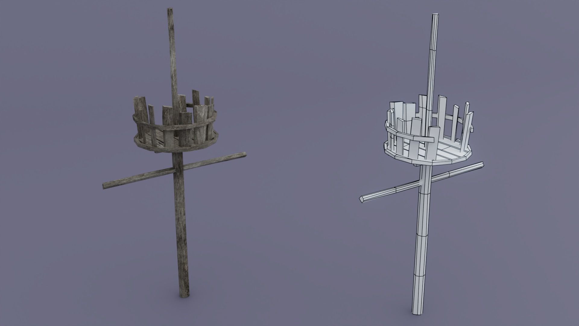 Pirate town Low-poly 3D model_15