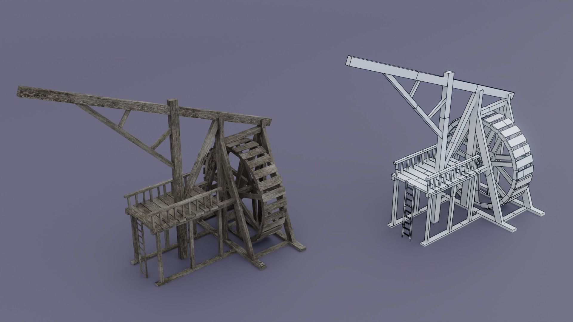 Pirate town Low-poly 3D model_14