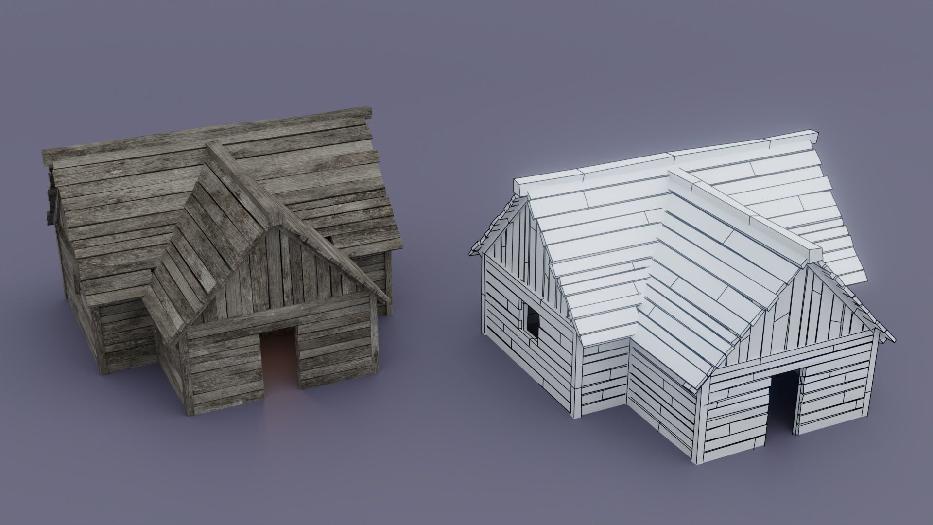 Pirate town Low-poly 3D model_11