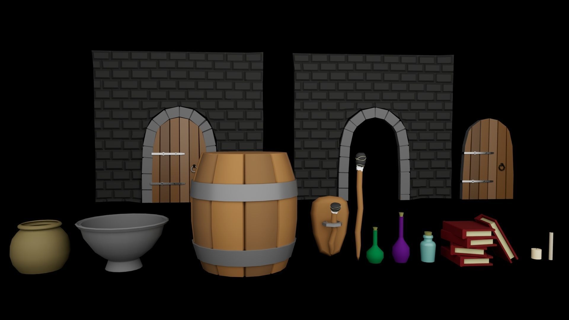 LowPoly Dungeon Props  Assets Low-poly 3D model_4