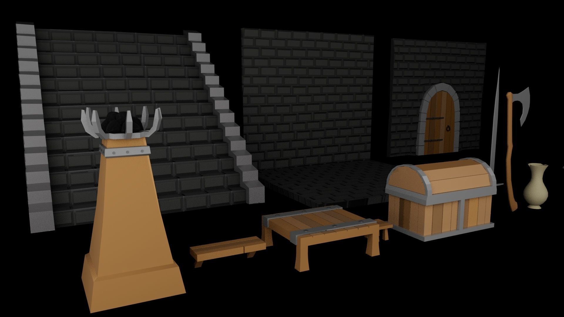 LowPoly Dungeon Props  Assets Low-poly 3D model_2
