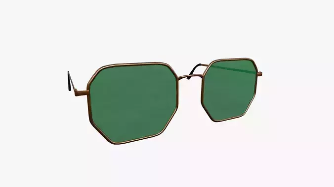 Sunglass H09 Green Copper - Character Design Fashion Low-poly 3D model