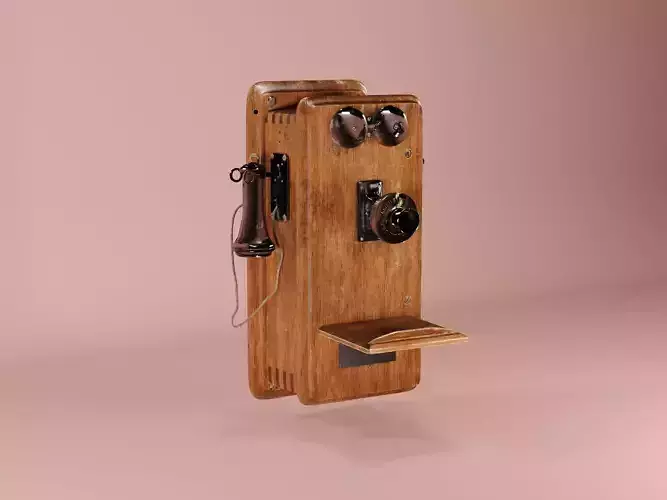 Old telephone Low poly asset 