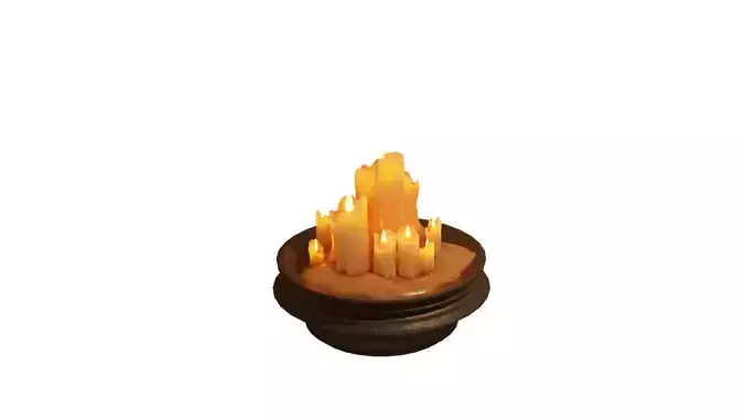 Candles in pot 3D model