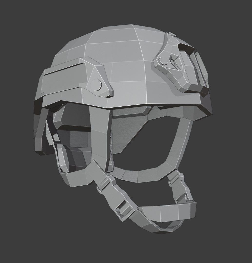 Tactical Helmet Low Poly Low-poly 3D model_5