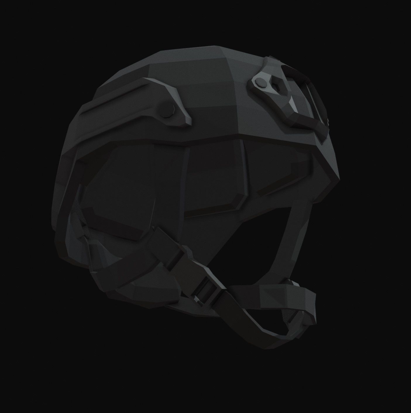 Tactical Helmet Low Poly Low-poly 3D model_1