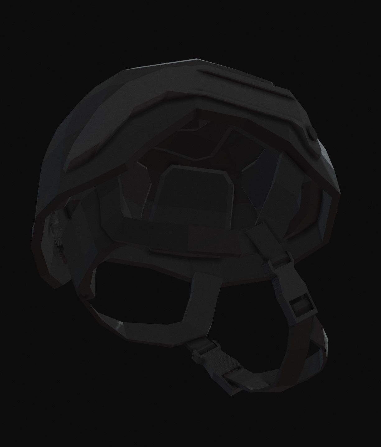 Tactical Helmet Low Poly Low-poly 3D model_3