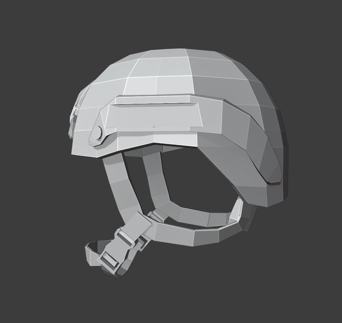 Tactical Helmet Low Poly Low-poly 3D model_7