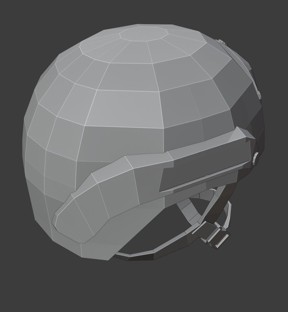 Tactical Helmet Low Poly Low-poly 3D model_6