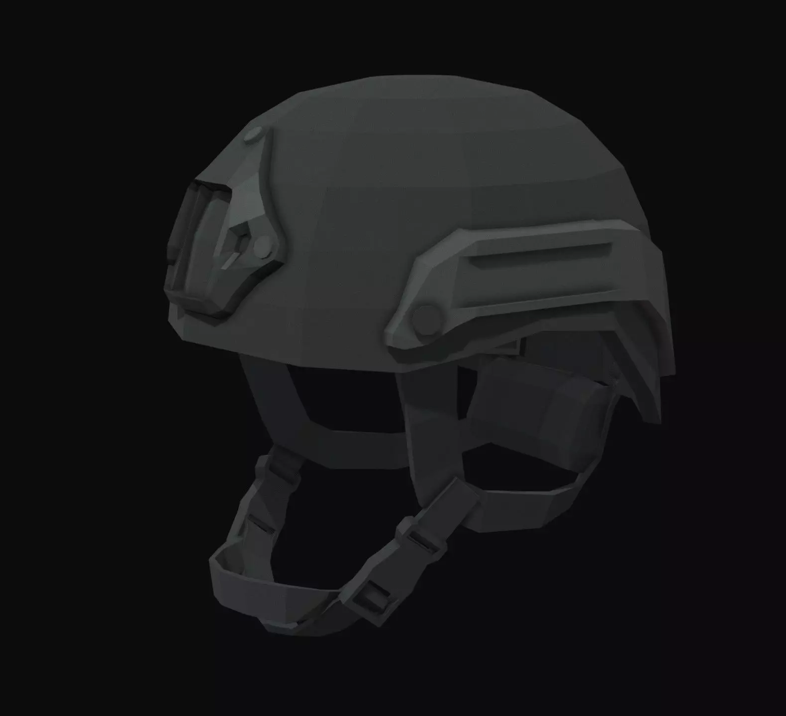 Tactical Helmet Low Poly Low-poly 3D model_0