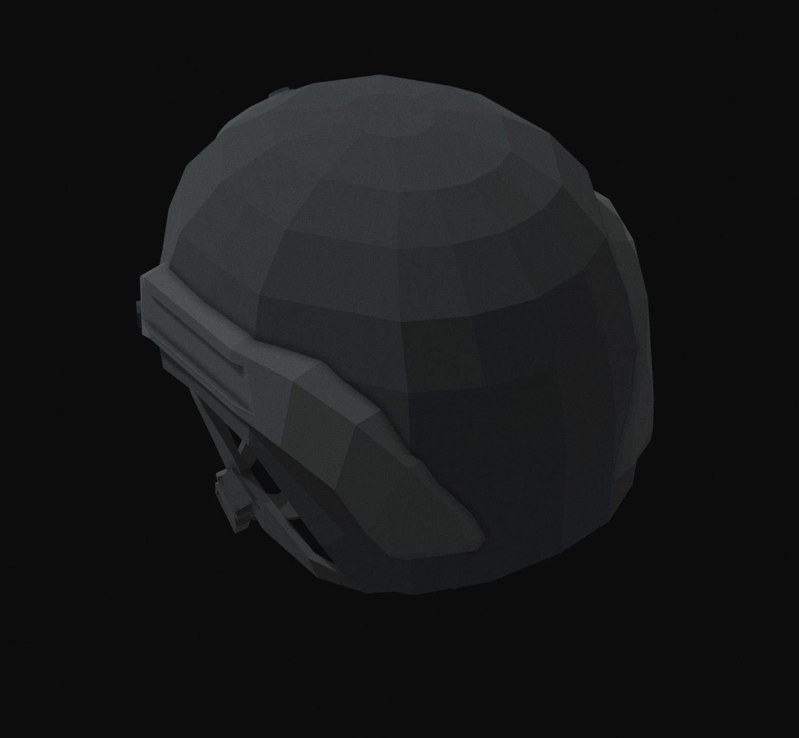 Tactical Helmet Low Poly Low-poly 3D model_2