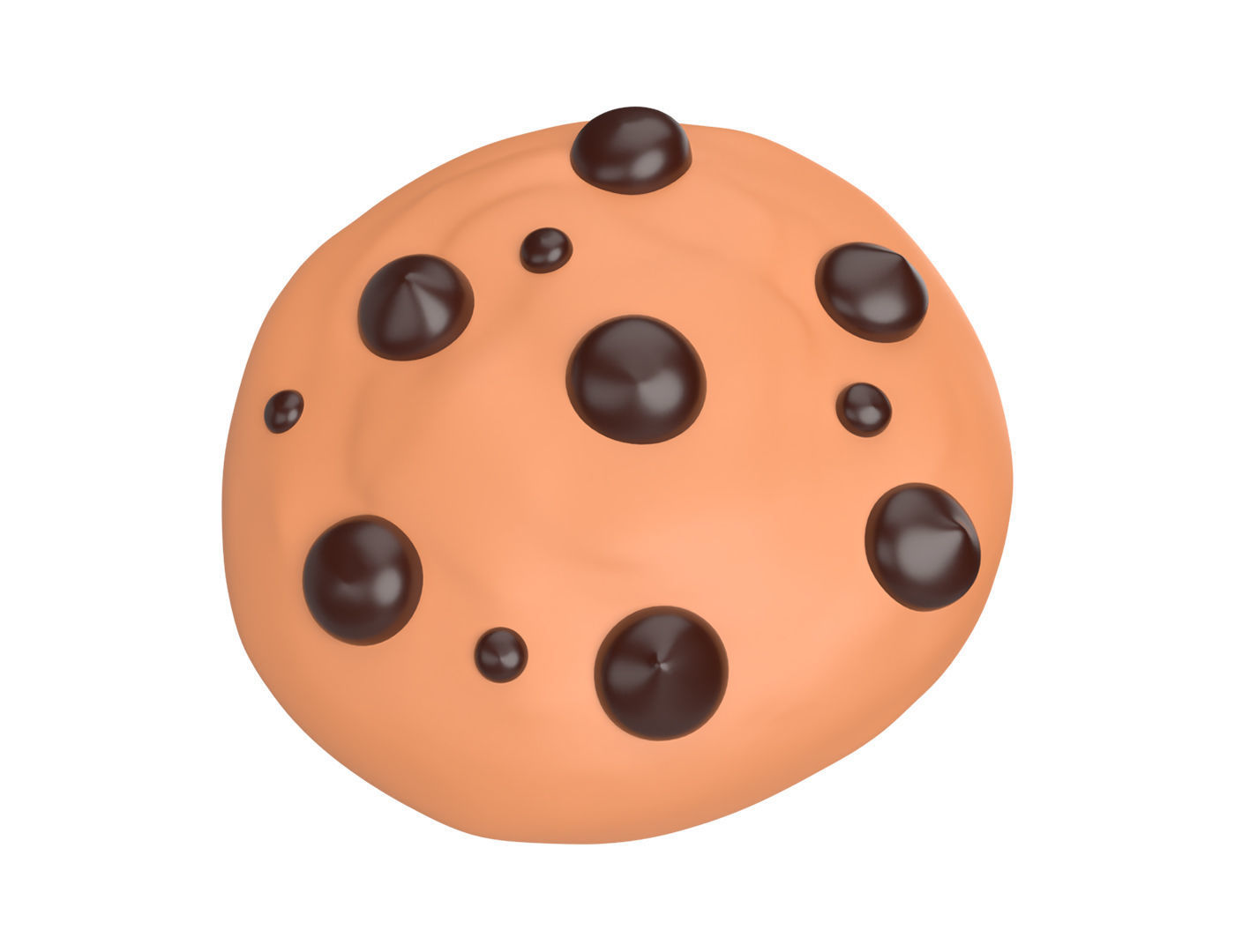Cartoon Cookie Low-poly 3D model_1