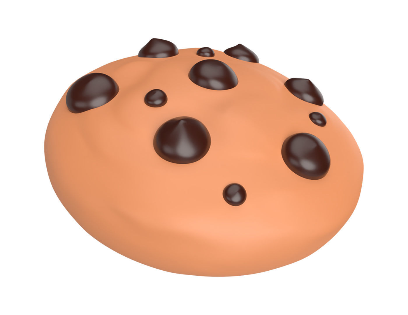 Cartoon Cookie Low-poly 3D model_2