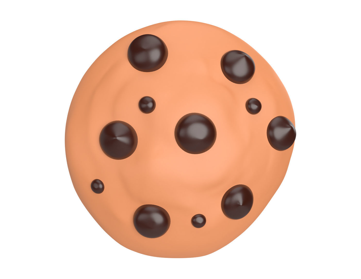 Cartoon Cookie Low-poly 3D model_3