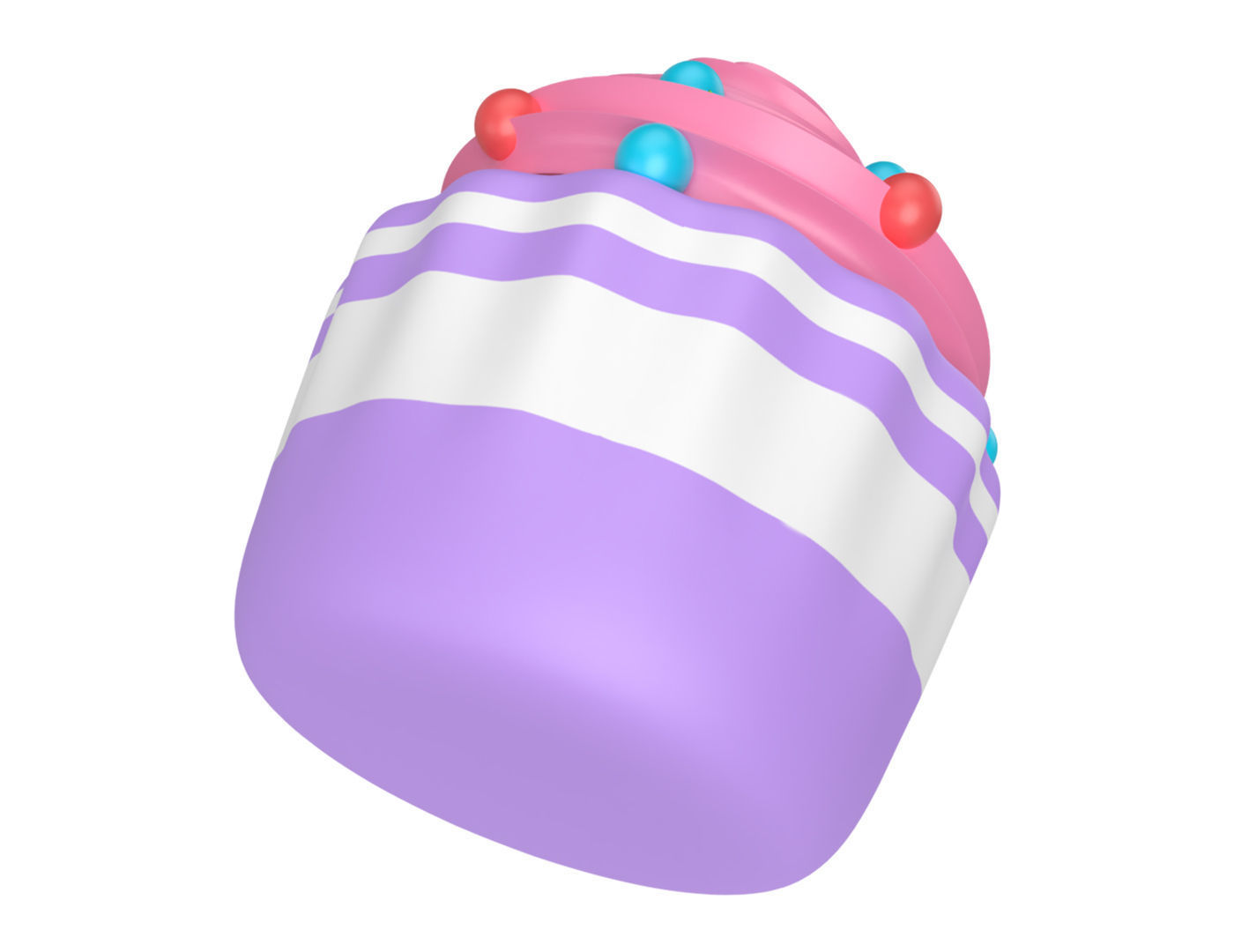 Cartoon Cupcake  Low-poly 3D model_4