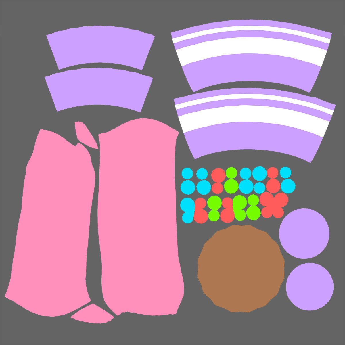 Cartoon Cupcake  Low-poly 3D model_6