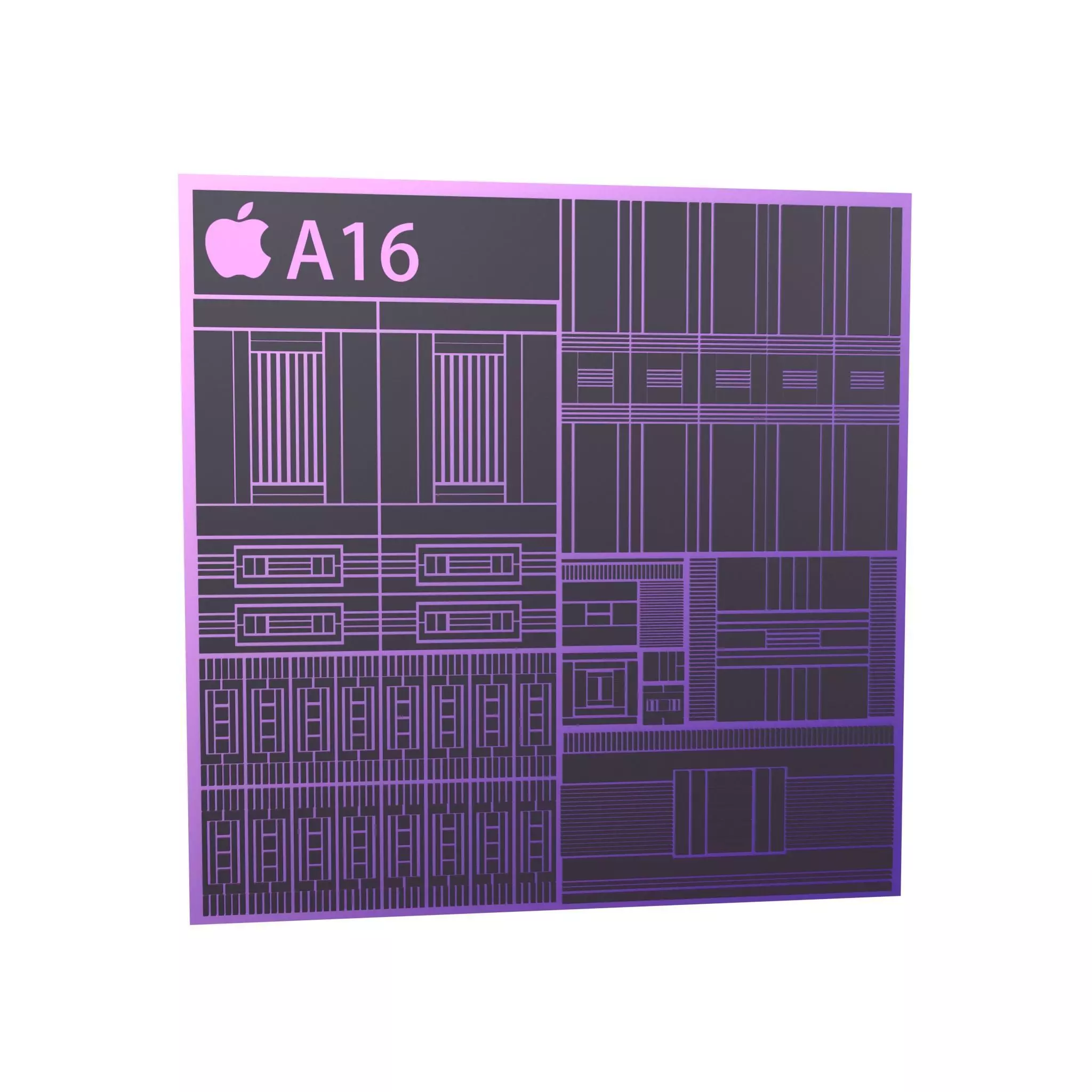 Apple CPU A16 Framework v1 001 Low-poly 3D model_0