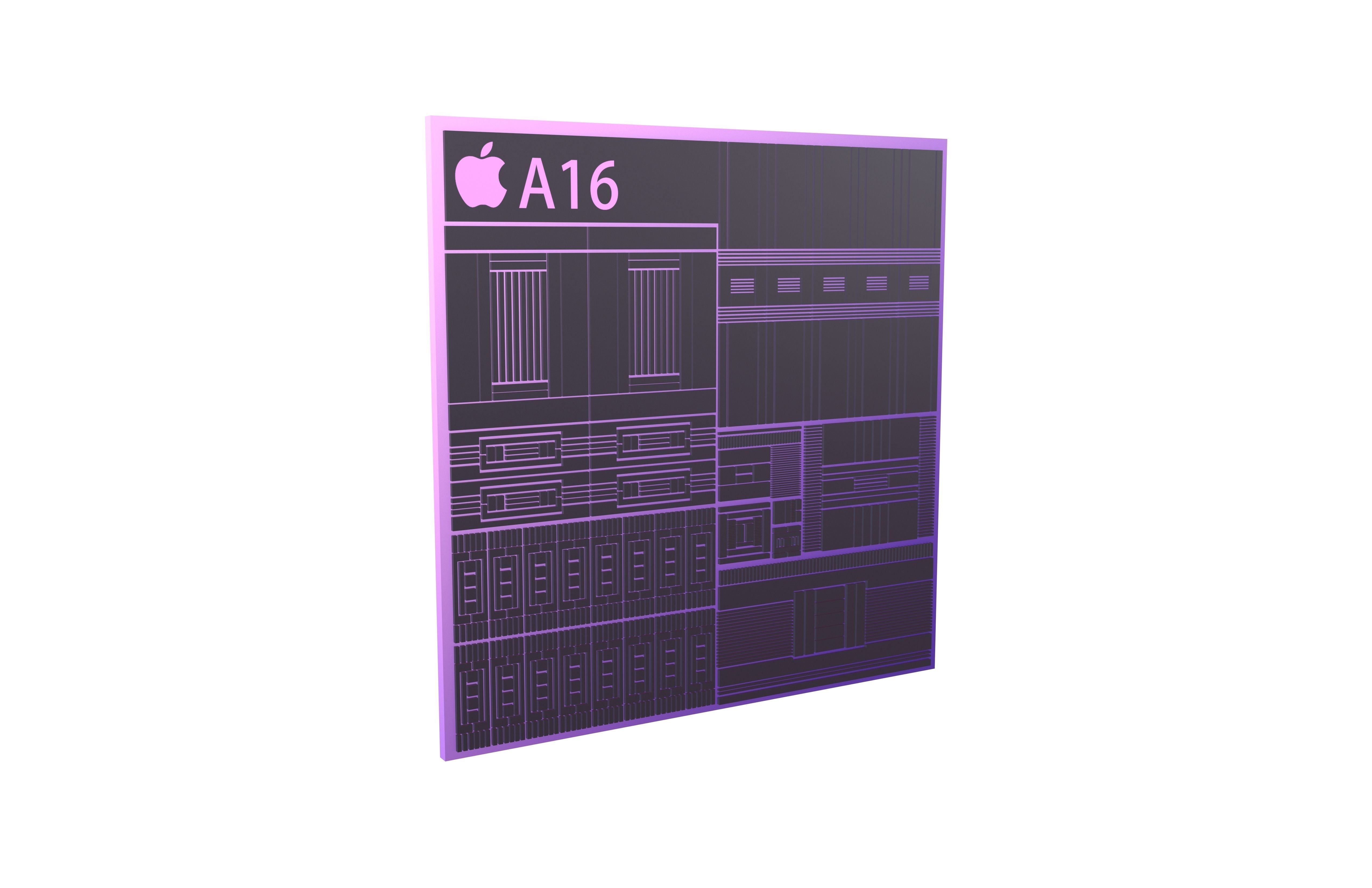 Apple CPU A16 Framework v1 001 Low-poly 3D model_1