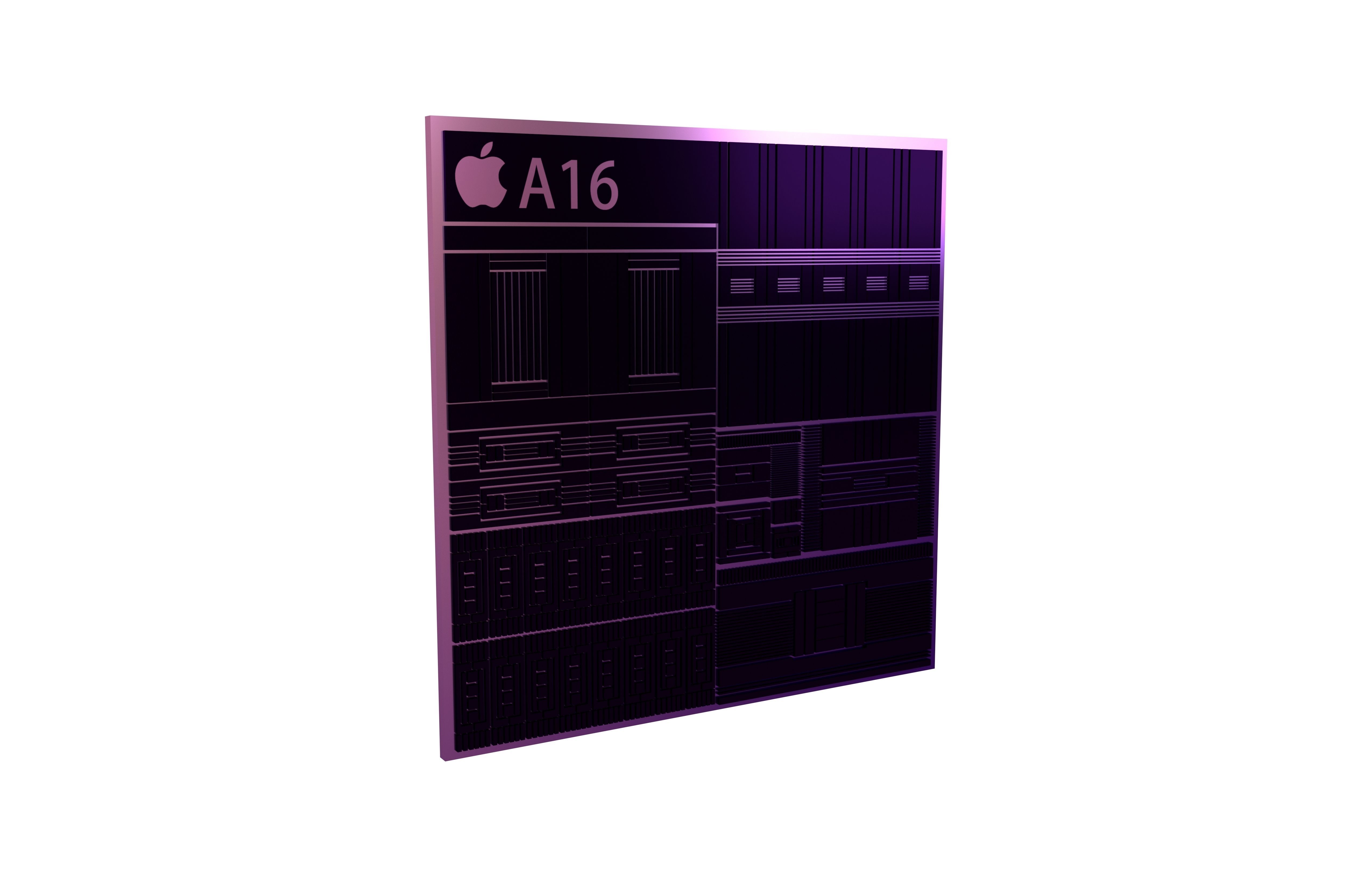 Apple CPU A16 Framework v1 002 Low-poly 3D model_1