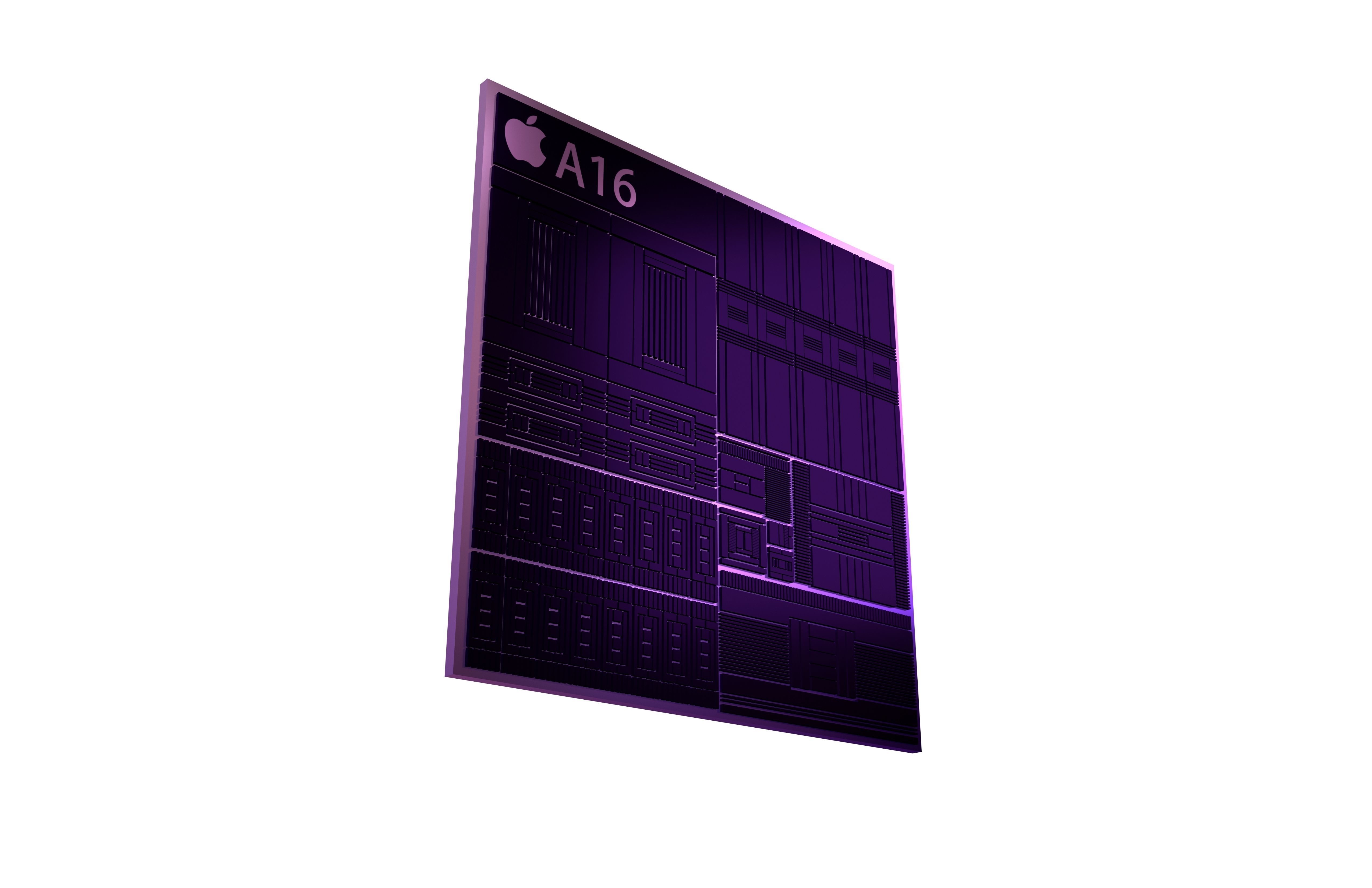 Apple CPU A16 Framework v1 002 Low-poly 3D model_3