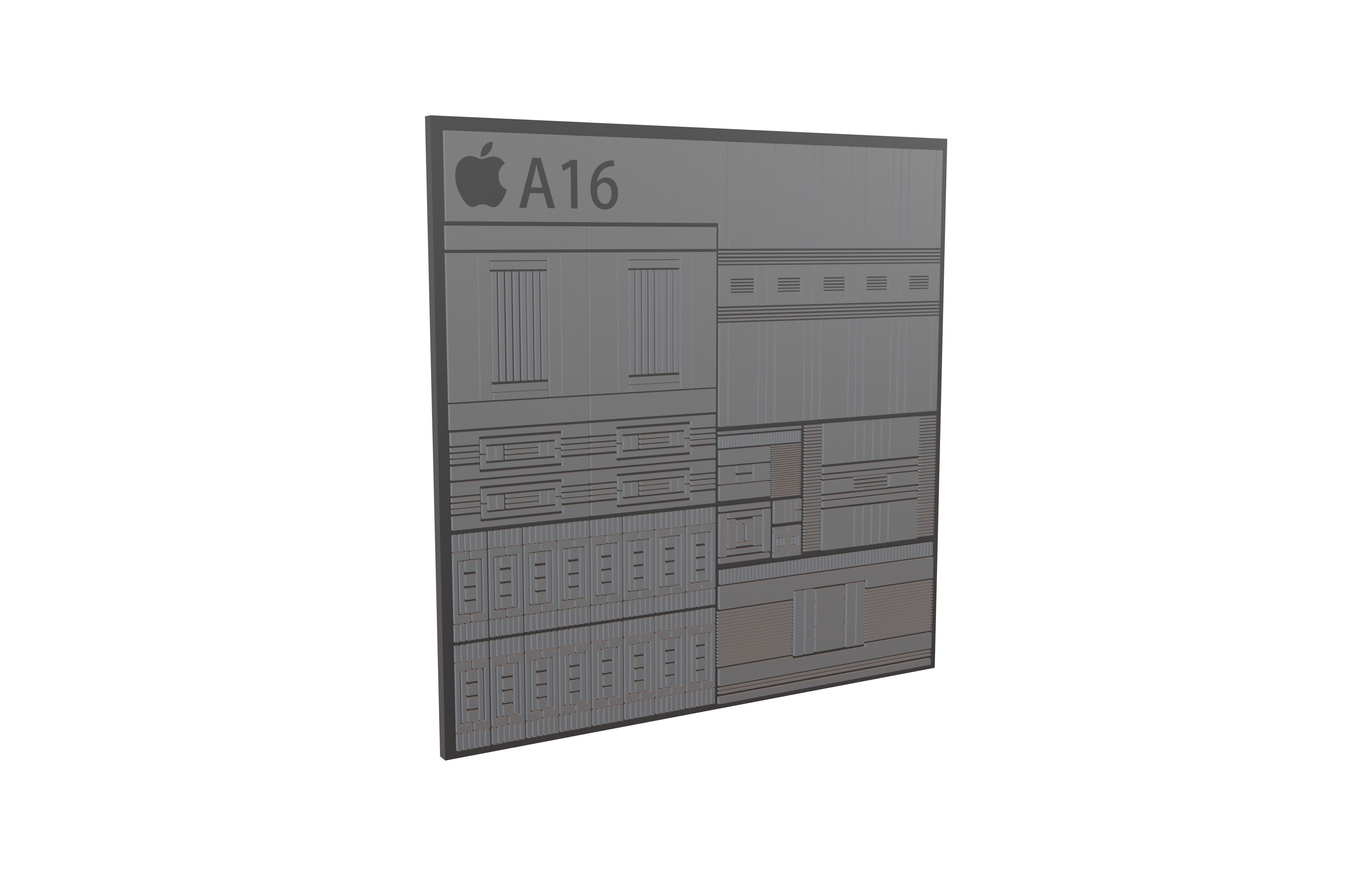Apple CPU A16 Framework v1 003 Low-poly 3D model_1