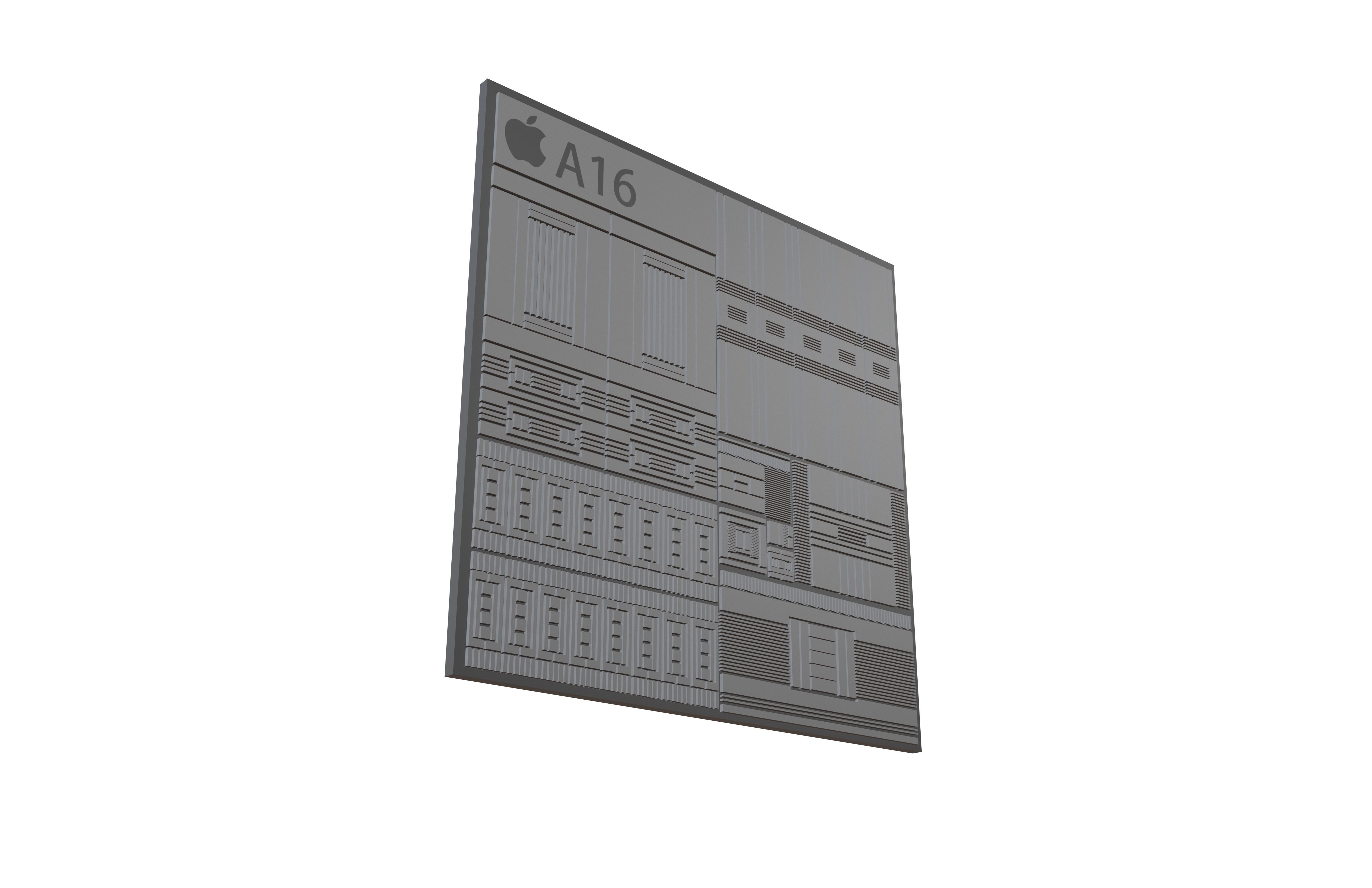 Apple CPU A16 Framework v1 003 Low-poly 3D model_3