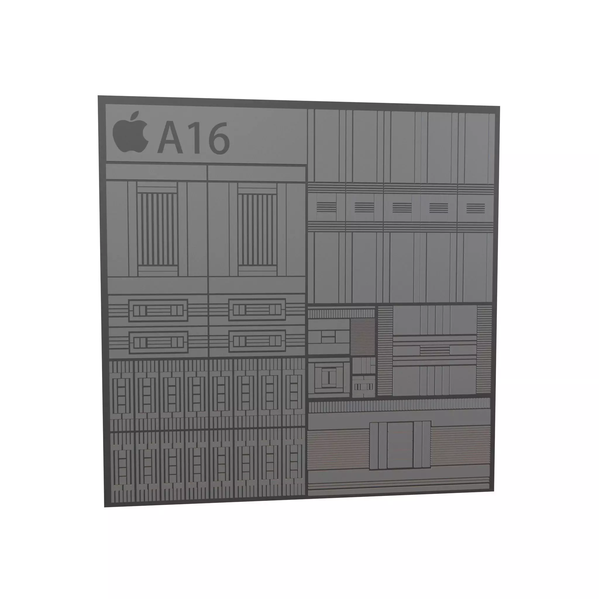 Apple CPU A16 Framework v1 003 Low-poly 3D model_0