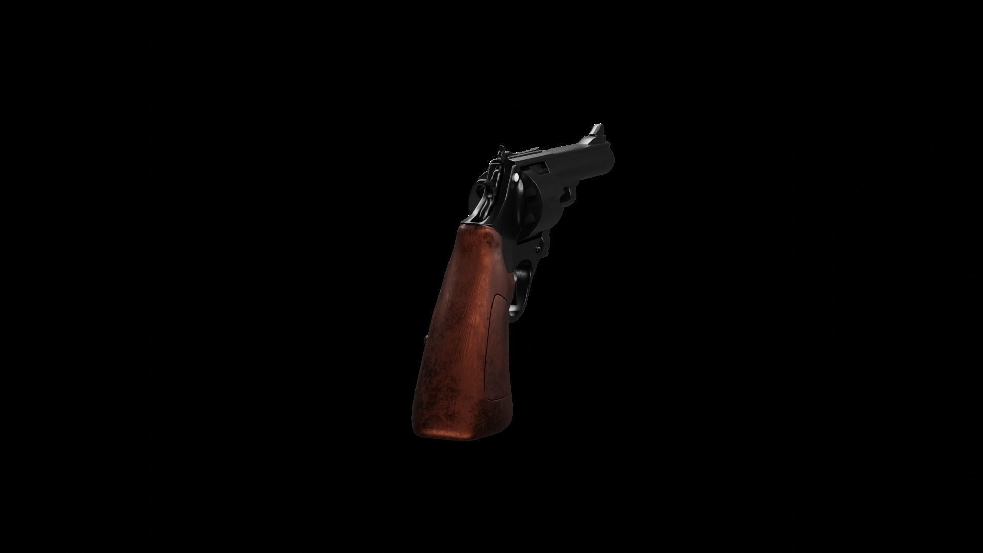 Old Classic Revolver Gun Silver and Black With Bullets 3D model_22