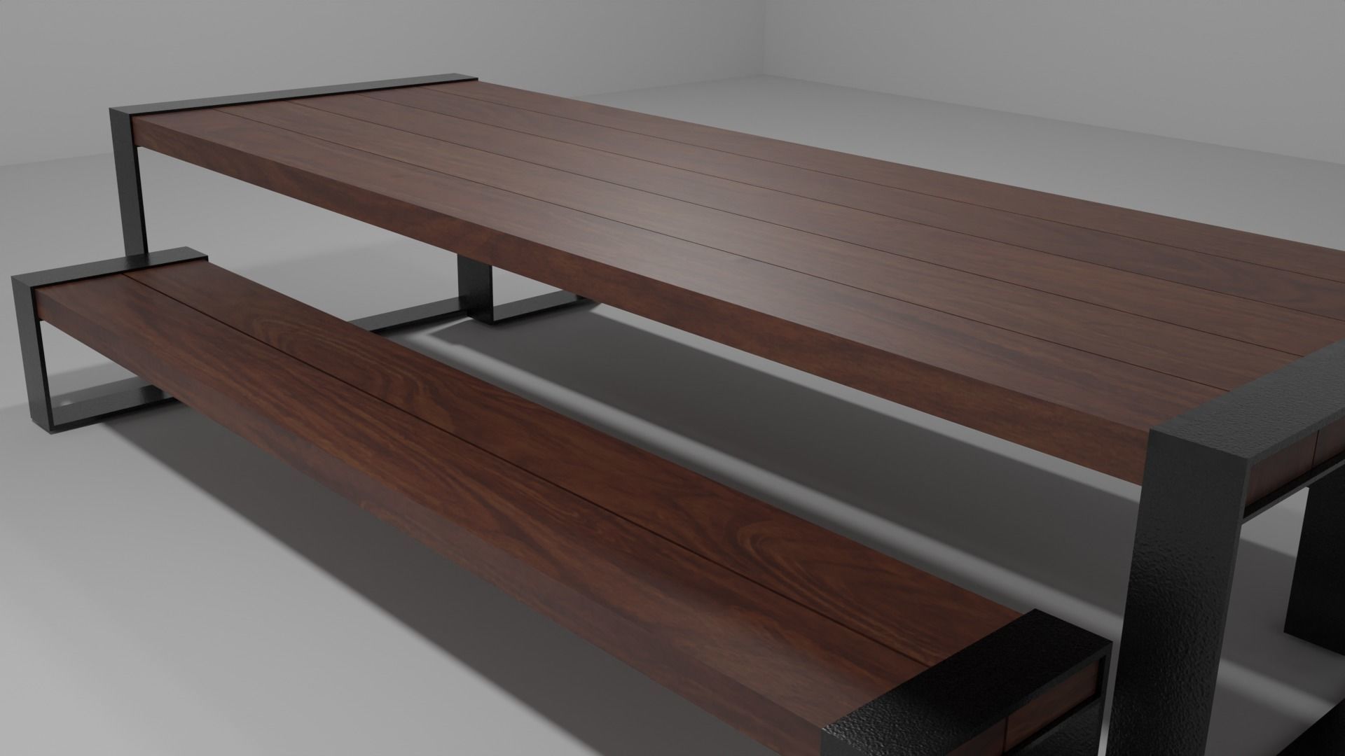Rustic Dining Table 3D model_1
