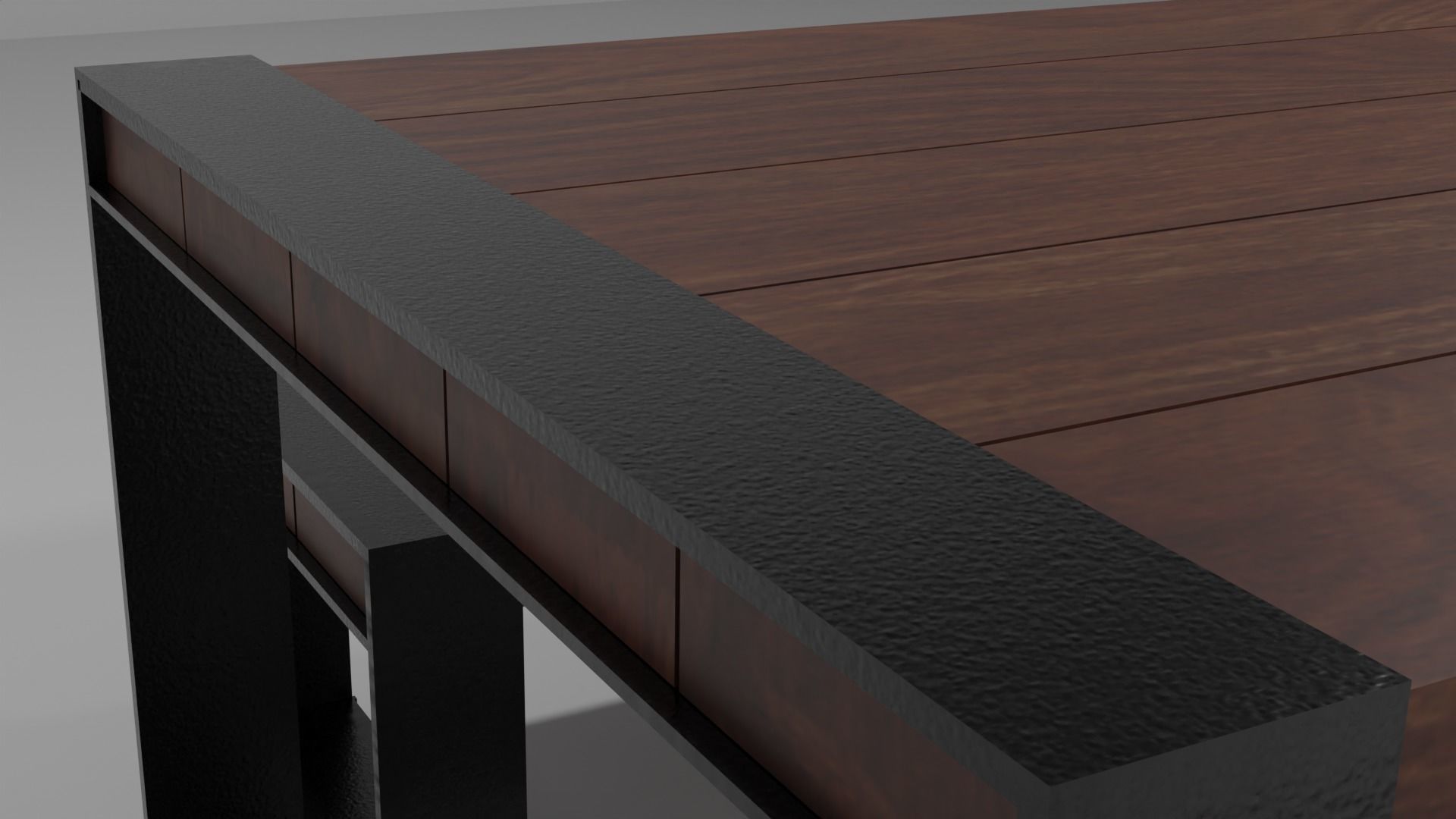 Rustic Dining Table 3D model_4