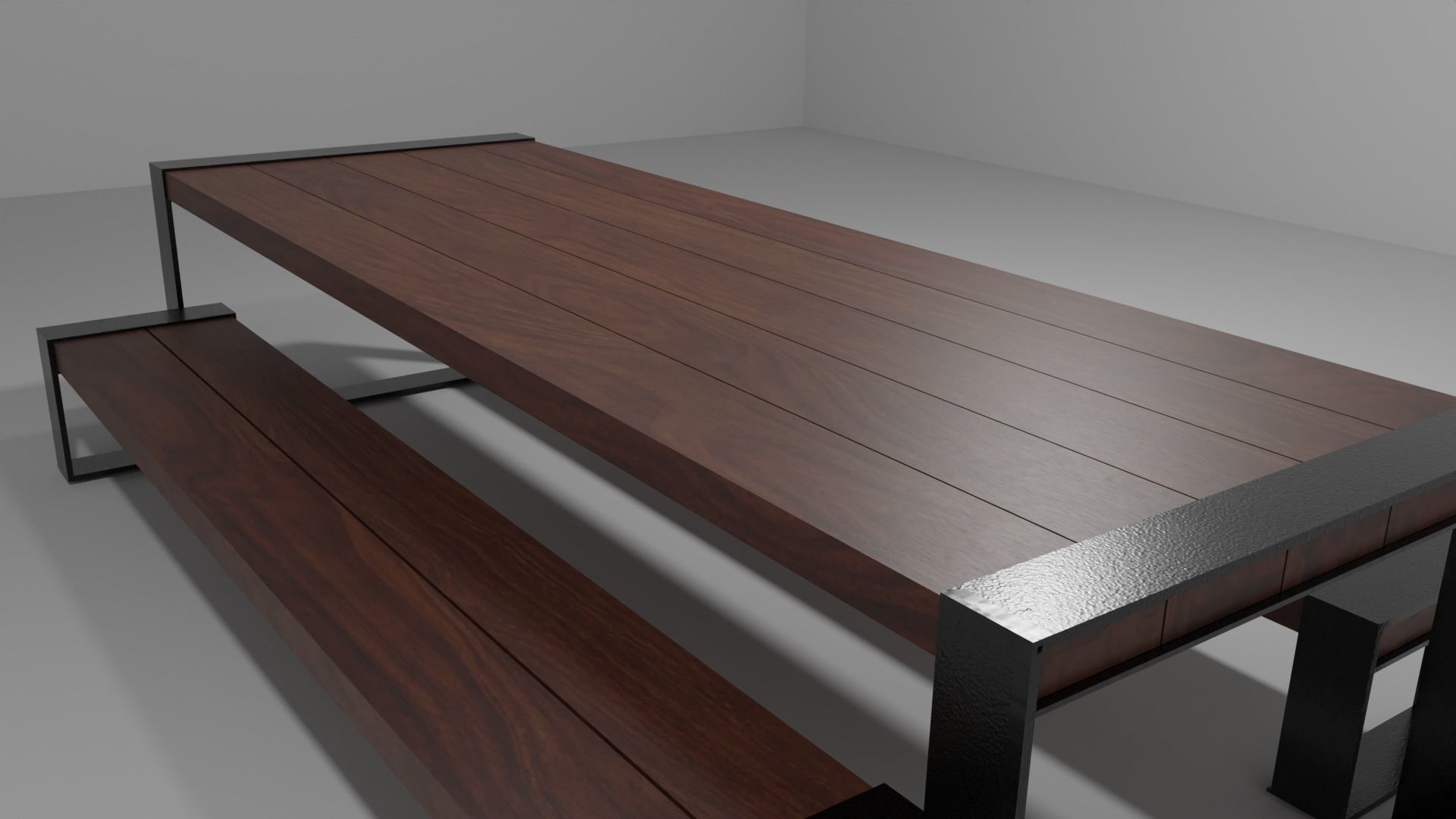Rustic Dining Table 3D model_3