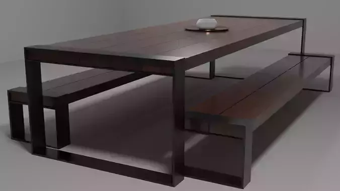 Rustic Dining Table 3D model