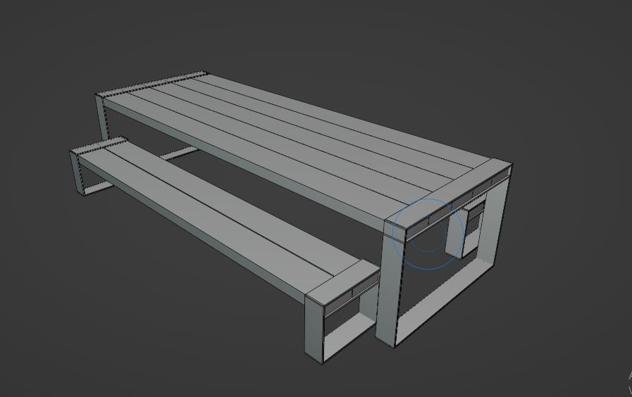 Rustic Dining Table 3D model_5