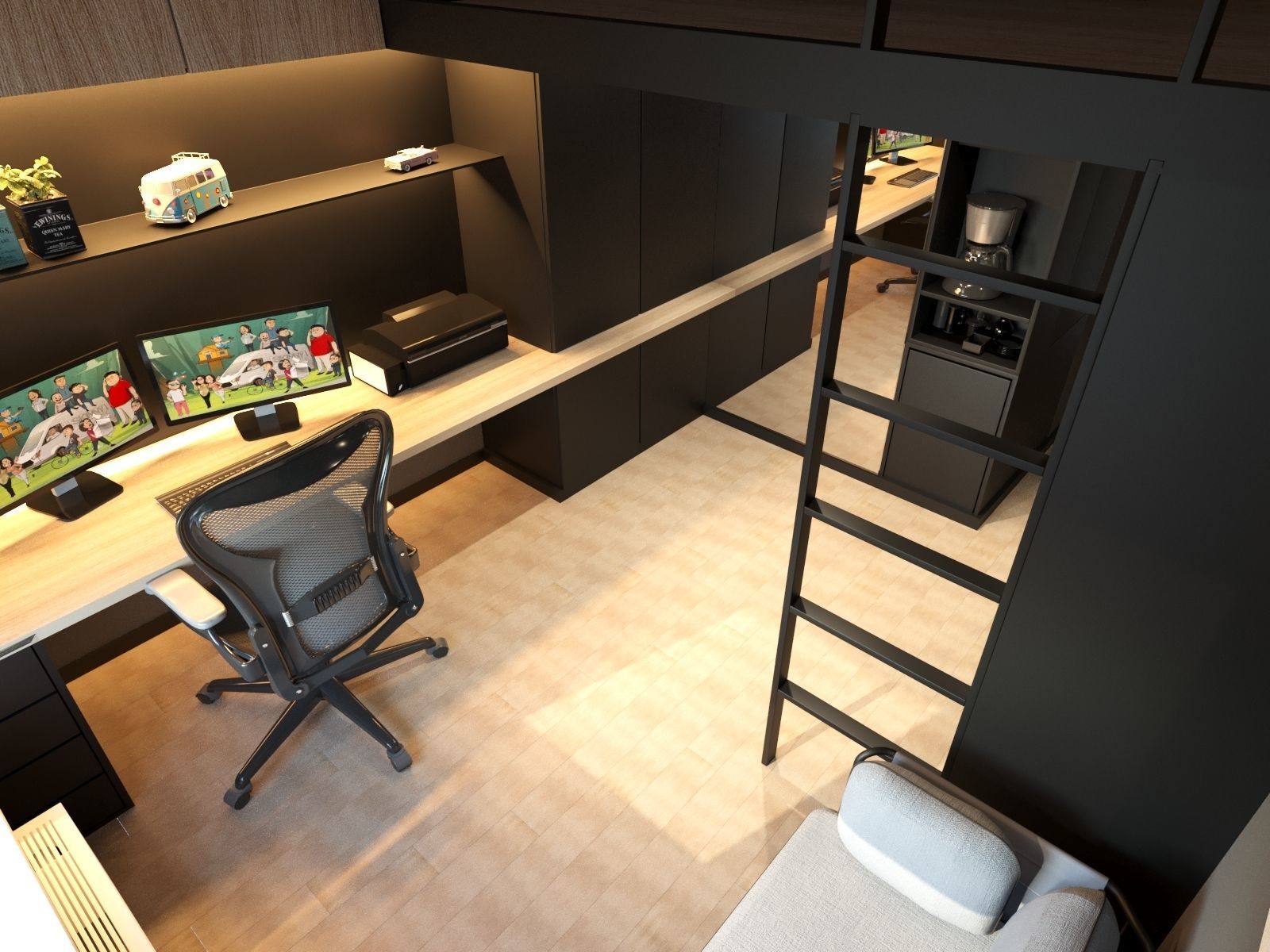 Loft Apartment 3D Model Interior Scene  3D model_8