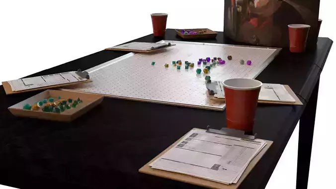 DnD Table Low-poly 3D model