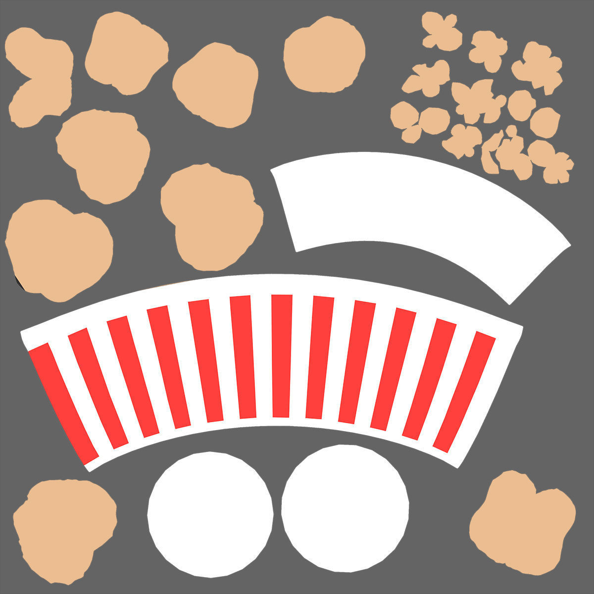 Cartoon Fried Chicken in a Cup Low-poly 3D model_6