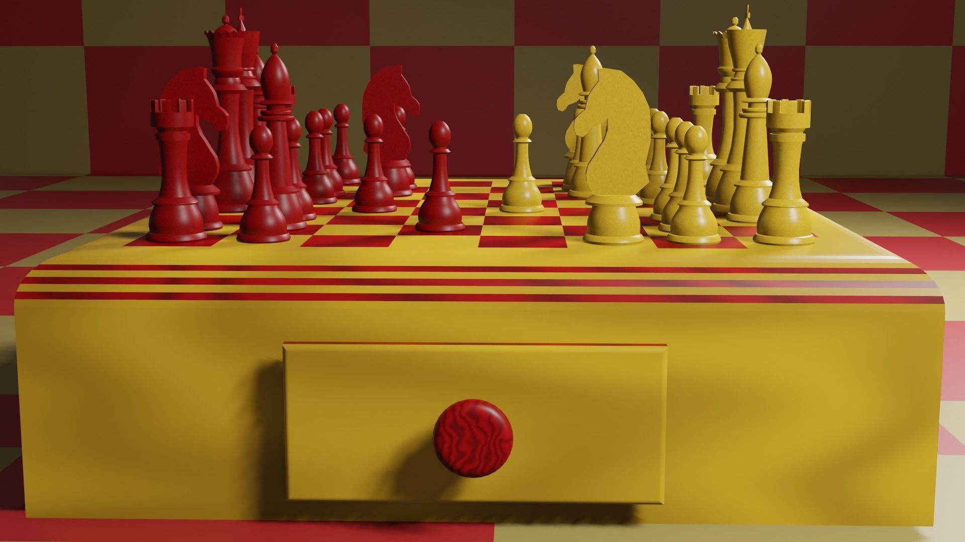 Chessboard chess set 3D model_5