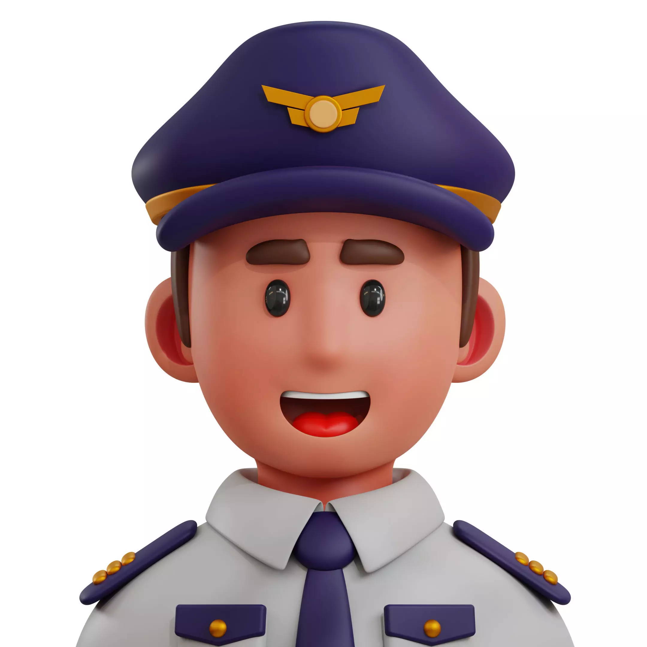 Pilot Profession Low-poly 3D model_0