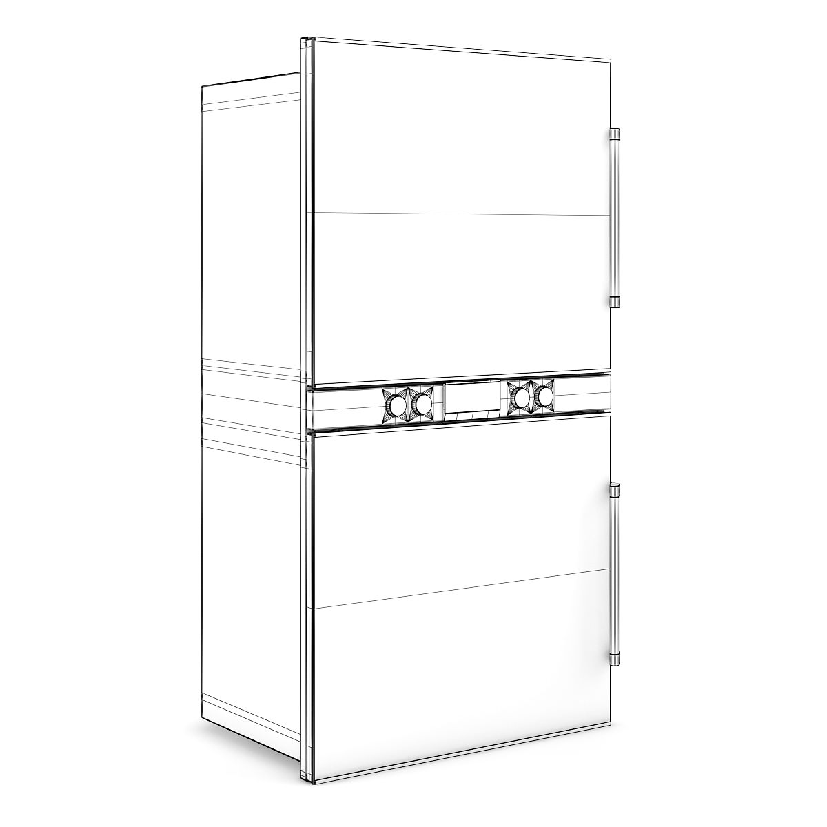 Built in Double Oven 3D model_2