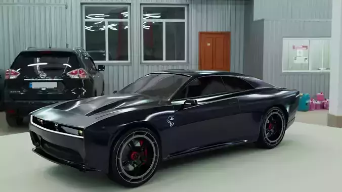 dodge charger daytona srt 2024 Low-poly 3D model