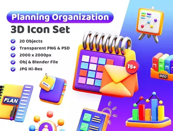 Planning Organization Icon Pack
