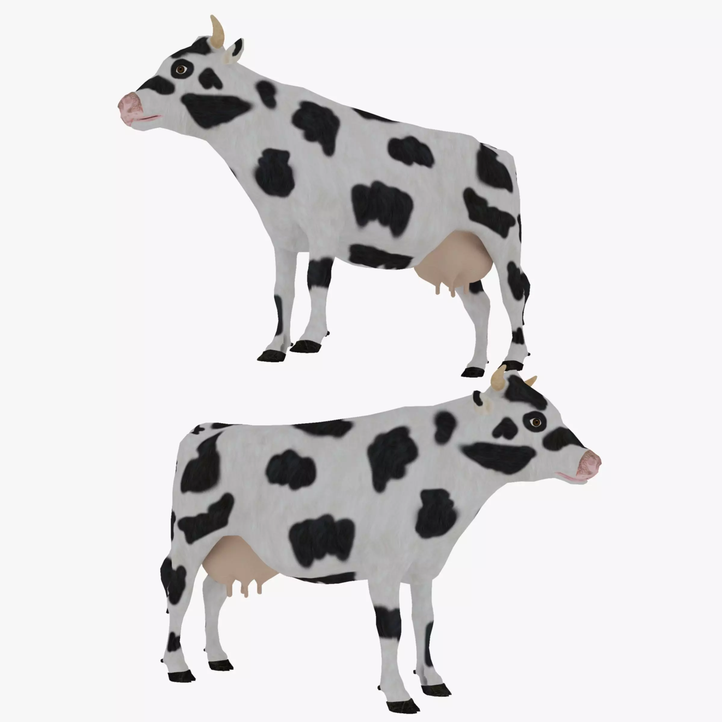 Low Poly Holstein Cow Unwapped 4K Low-poly 3D model